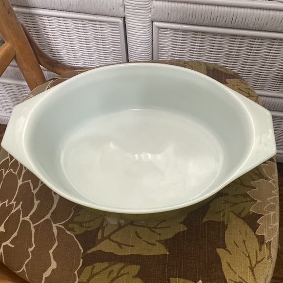 VTG Pyrex Verde Olive Green pattern 2.5 QT w/lid EUC MCM 1967 - Picture 3 of 11